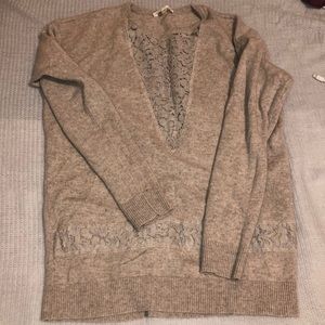 Sweater with lace detail